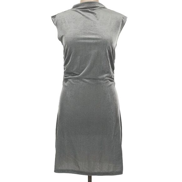 Reformation Alden Velvet Knit Dress Silver Velvet Size L NEW - Picture 5 of 5